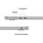 MacBook Air MW1G3E A M4 16GB 256GB SSD Plata 15.3 Pulgadas 18 Horas Español Teclado