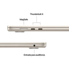 MacBook Air MW1K3E A M4 16GB 512GB SSD Starlight 15.3 Pulgadas 18 Horas Español Teclado
