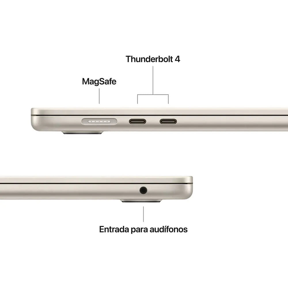 MacBook Air MW1K3E A M4 16GB 512GB SSD Starlight 15.3 Pulgadas 18 Horas Español Teclado