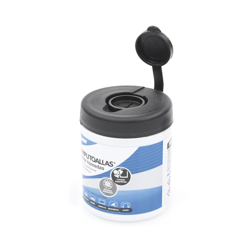 Toallas humedas antibacteriales, para limpieza de gabinetes, equipos de computo, audio, vi­deo y telefonia, 30 piezas