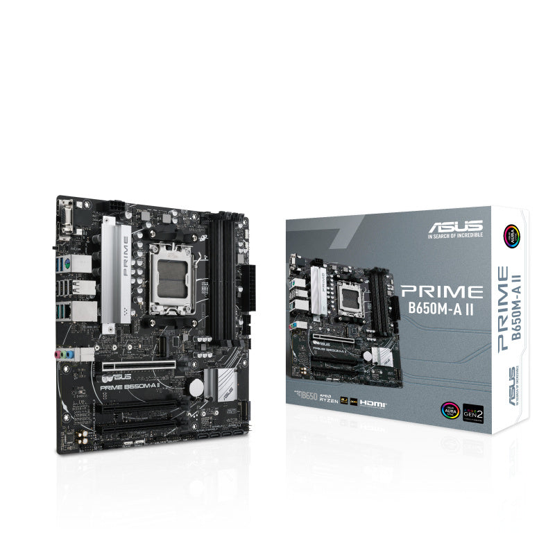 Tarjeta Madre ASUS PRIME B650M-A II Socket AM5 1xDisplayPort 1xVGA 1xHDMI 3xAudioJacks 4xDIMM DDR5 7600