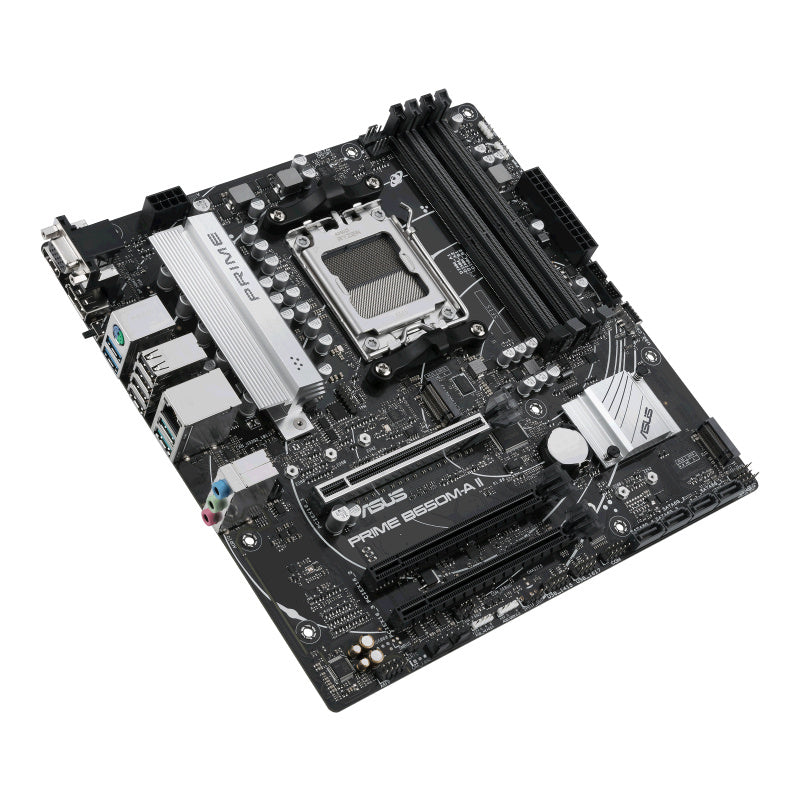 Tarjeta Madre ASUS PRIME B650M-A II Socket AM5 1xDisplayPort 1xVGA 1xHDMI 3xAudioJacks 4xDIMM DDR5 7600