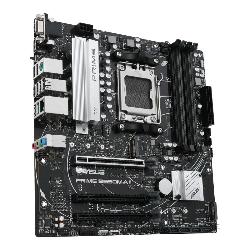 Tarjeta Madre ASUS PRIME B650M-A II Socket AM5 1xDisplayPort 1xVGA 1xHDMI 3xAudioJacks 4xDIMM DDR5 7600