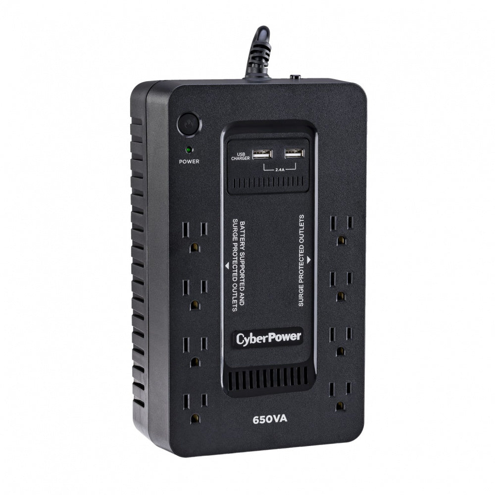 UPS Standby CyberPower SX650U 650VA/360W 8 NEMA 5-15R (4 c/respaldo batería) 2x puertos USB carga120V GreenPower UPS