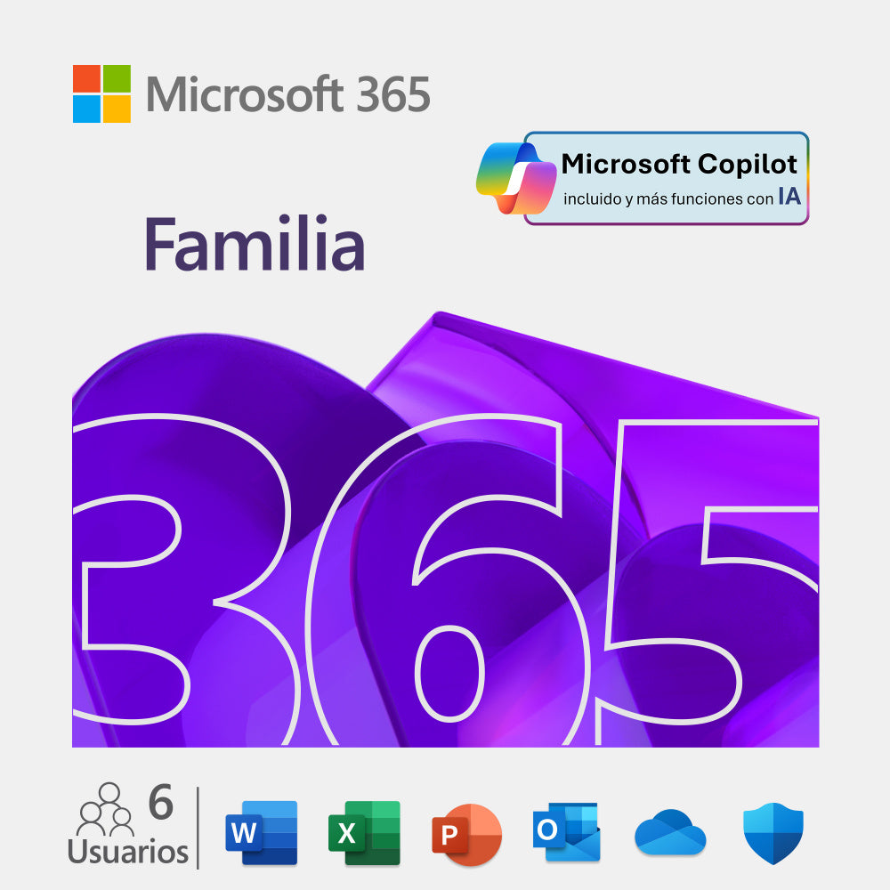 Microsoft 365 Familia 6 usuarios ESD 32/64bits multilenguaje electronico (1año)
