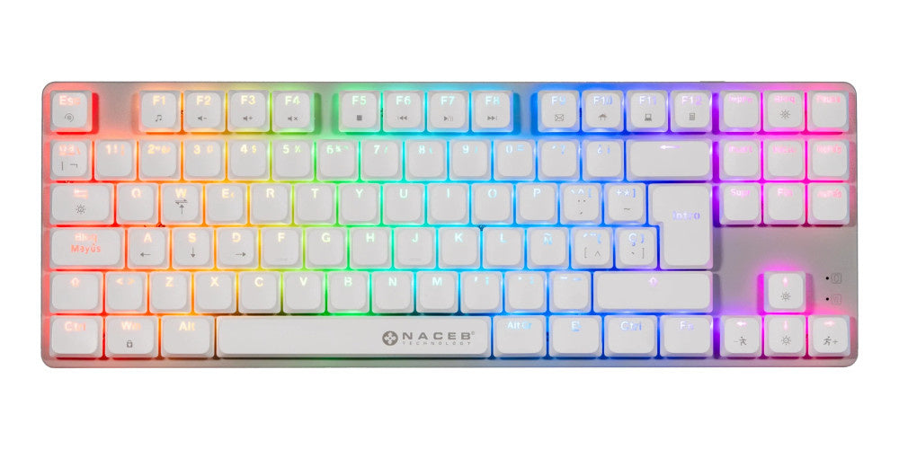 Teclado gamer mecanico Naceb RGB 87 teclas TKL low profile modelo NA-0971