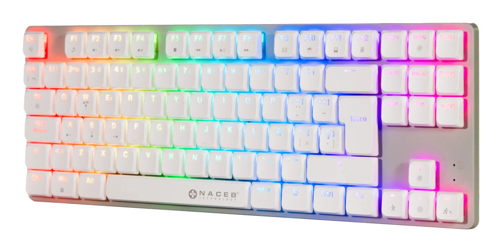 Teclado gamer mecanico Naceb RGB 87 teclas TKL low profile modelo NA-0971