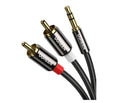 Cable Audio Jack 3.5mm a 2 RCA 10m Flexible Doble Blindaje Sin Pérdidas Aleación Cobre Compatibilidad Duradero