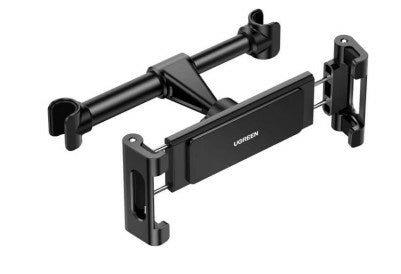 Soporte Celular Reposacabezas Auto Compatibilidad 4.7 a 12.9 Ajustable 101 a 144mm Rotación 360° Antiarañazos Plegable Antivibración Aluminio