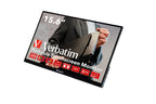 Monitor Portatil Verbatim 15.6", Touch, FHD 1920x1080, Negro