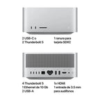 Mac Studio MU973E A M3 Ultra 96GB 1TB SSD Plata 480W