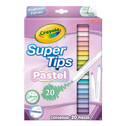 Plumones Crayola Supertips Pastel Con 20 Piezas