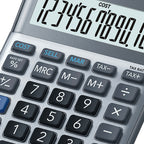 Calculadora De Escritorio Casio Ms-120Fm 12 Digitos Gris Metalico Calculo De Costo Venta Y Margen Doble Alimentacion