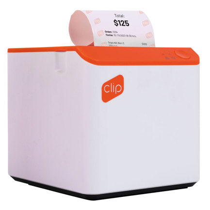 Impresora Térmica Clip con Conexión Bluetooth Portátil Compatible con POS Blanco-Naranja