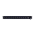 PDU básico CyberPower PDU15B12R monofásico rack 1U 12 NEMA 5-15R (en parte trasera) 120V carcasa metálica grado industrial