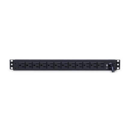 PDU básico CyberPower PDU15B12R monofásico rack 1U 12 NEMA 5-15R (en parte trasera) 120V carcasa metálica grado industrial