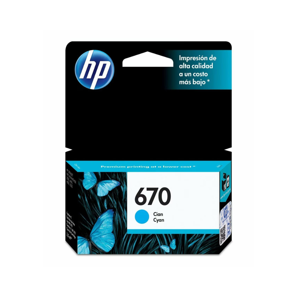 Tinta HP 670 Cyan