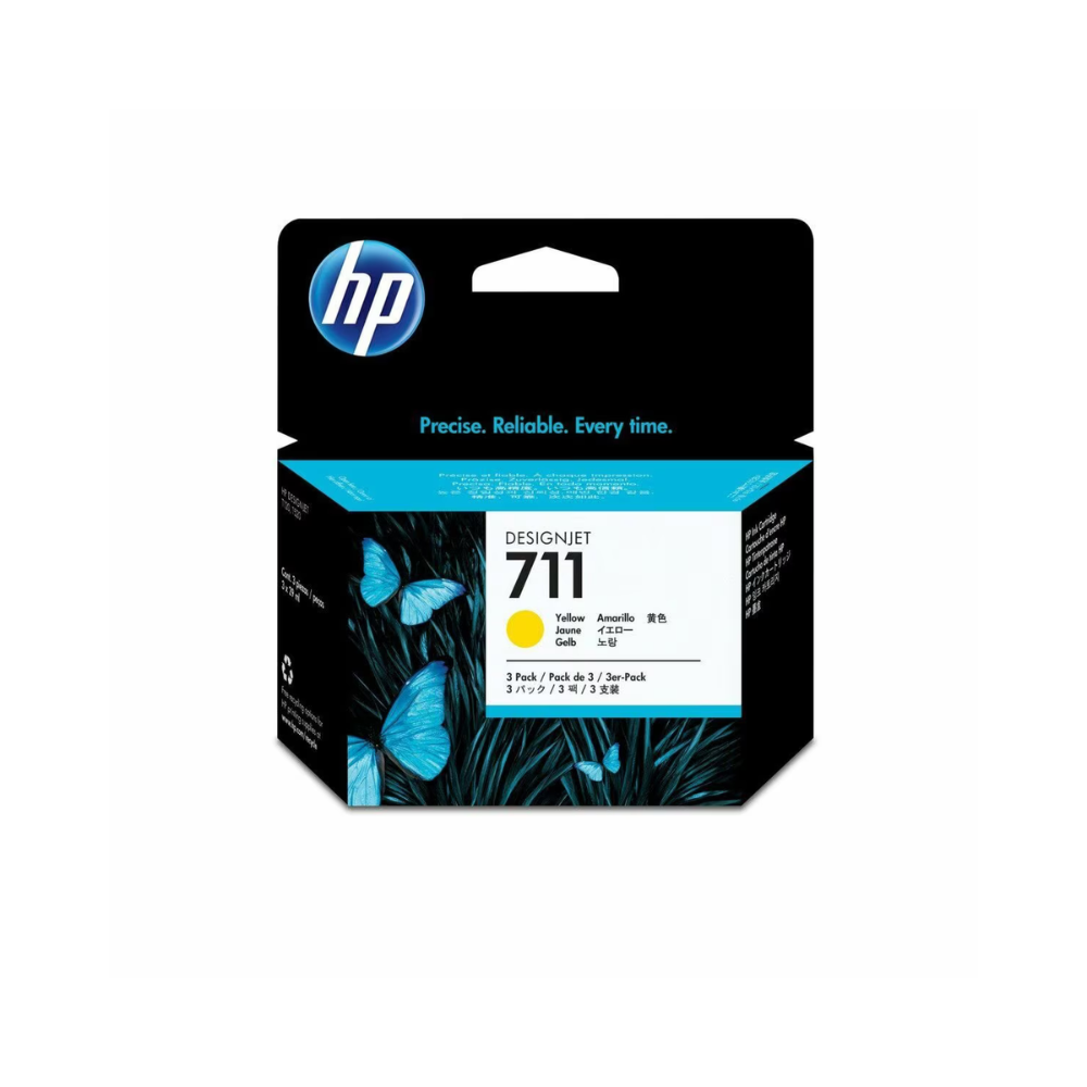 Tinta HP LF 711 Amarillo 3-Pack DesignJet
