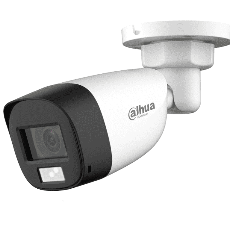 Dahua HAC-HFW1200CLN-IL-A Cámara Bullet 2MP Iluminación Dual Inteligente Full Color Lente 2.8mm 102° IR 20M Luz Visible 20M Micrófono Integrado IP67 Compatible CVI CVBS AHD TVI