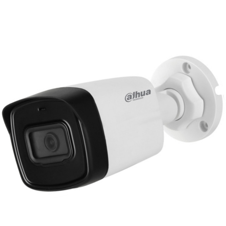 Dahua HAC-HFW1500TL-A-28 Cámara Bullet 5MP Lente 2.8mm IR 80M Micrófono Integrado Starlight IP67 Compatible CVI CVBS AHD TVI