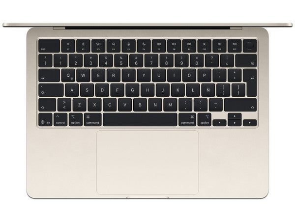 Portátil Apple MacBook Air MC6A4E/A 13.6" M4 24GB 512GB SSD teclado español starlight chip deca-core GPU pantalla Liquid Retina IPS True Tone 2560x1664 cámara frontal 18h batería Wi-Fi 6E