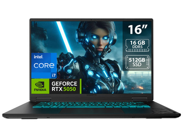 Laptop Gaming Gigabyte A16 Intel Core i7 13620H 16GB DDR5 SSD 512GB 16 LED GeForce RTX 5050 8GB Windows 11 Home