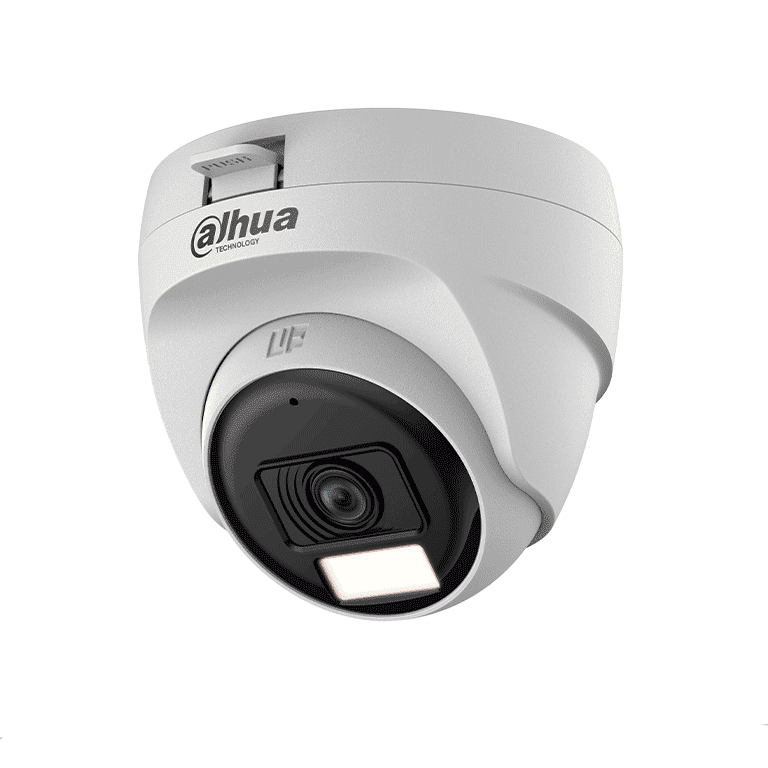 Dahua HAC-T1A21N-U-IL-A Cámara Domo 2MP Serie Cooper Lente 2.8mm 100° Iluminación Dual Inteligente IR 25M Luz Cálida 20M Micrófono Integrado Policarbonato Interior