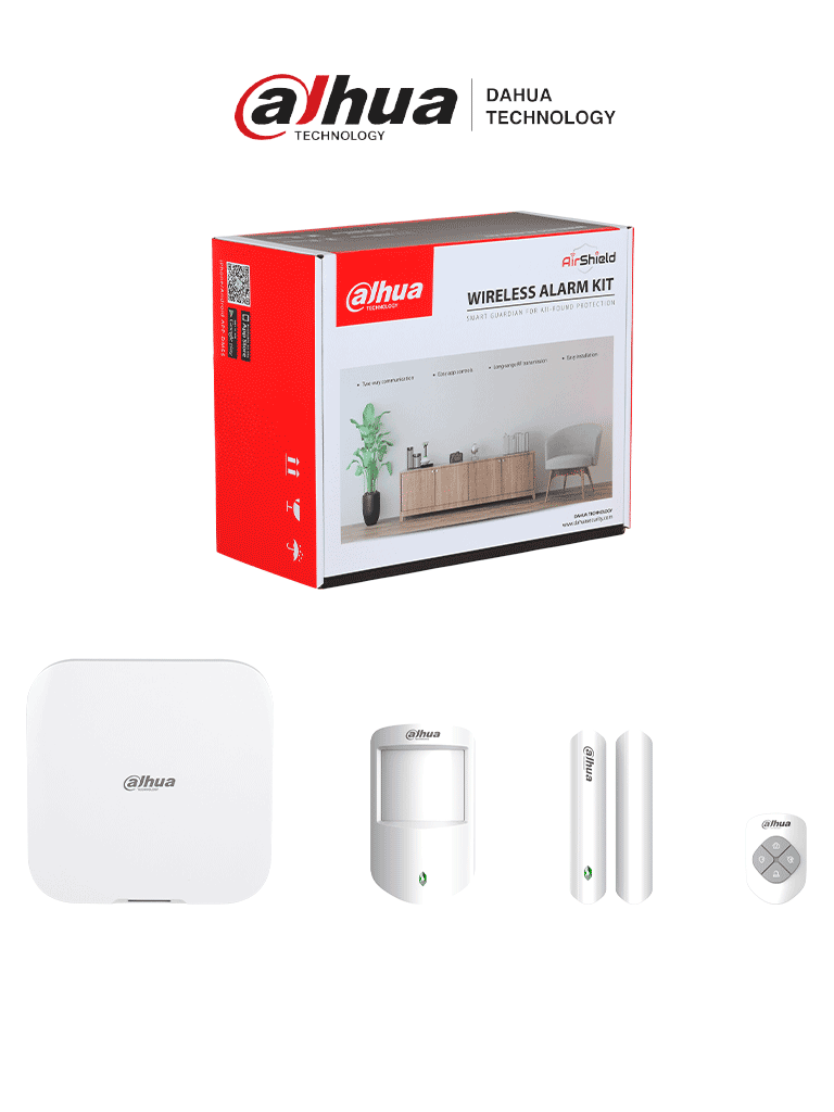 Kit de Alarma Inalámbrico Hub2, WiFi y Ethernet, con Panel de Alarma, Sensor de Movimiento, Contacto Magnético, Control Remoto, Soporta Audio 2 Vías, 8 Cámaras IP, 64 PIR Cams.