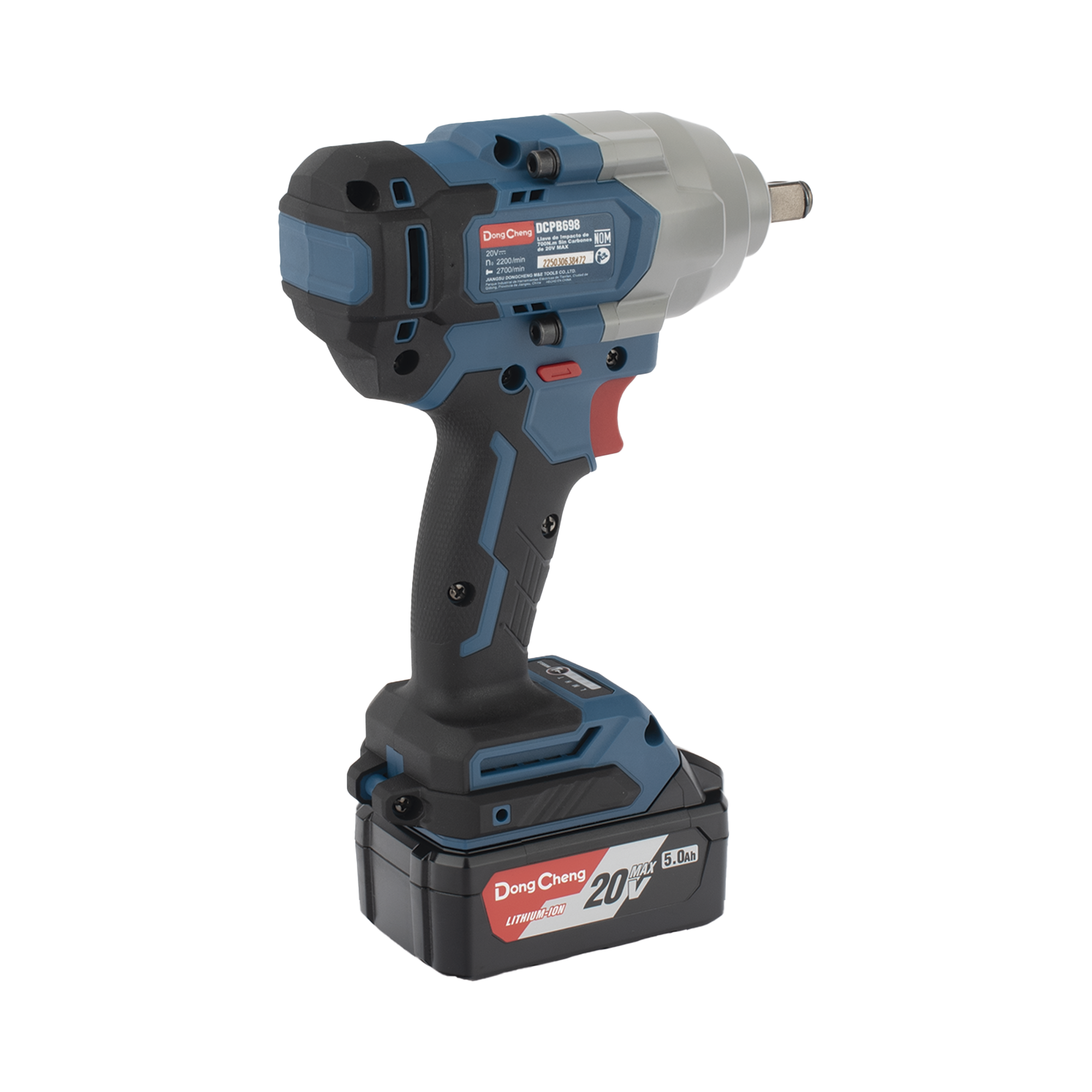 Llave de Impacto Inalámbrica de 20V con 2 Baterías y Estuche