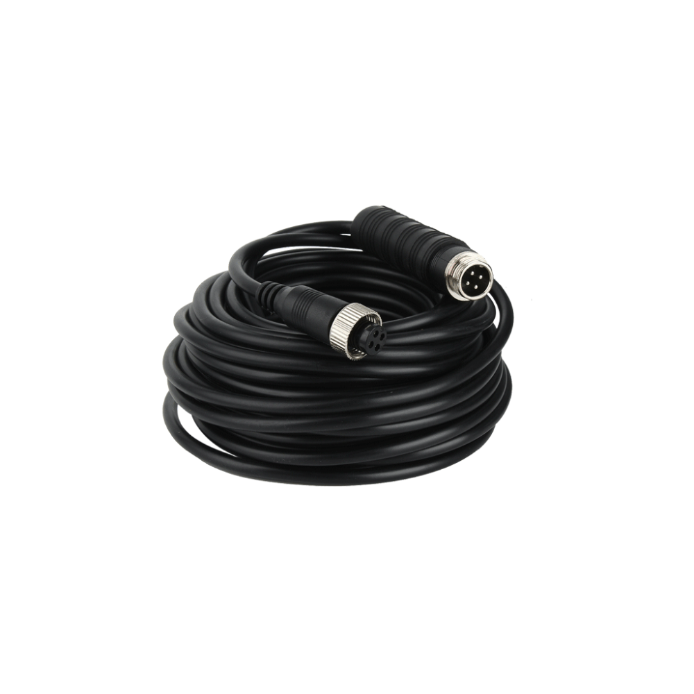 Cable Extensor Aviación 12m Dahua - Transmisión de Video y Audio Analógico, Conectores M12, Para DVR Móvil