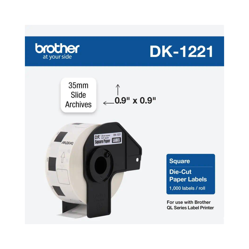 Rollo de 1000 Etiquetas Brother Pre-Cortadas 23mm x 231mm DK1221