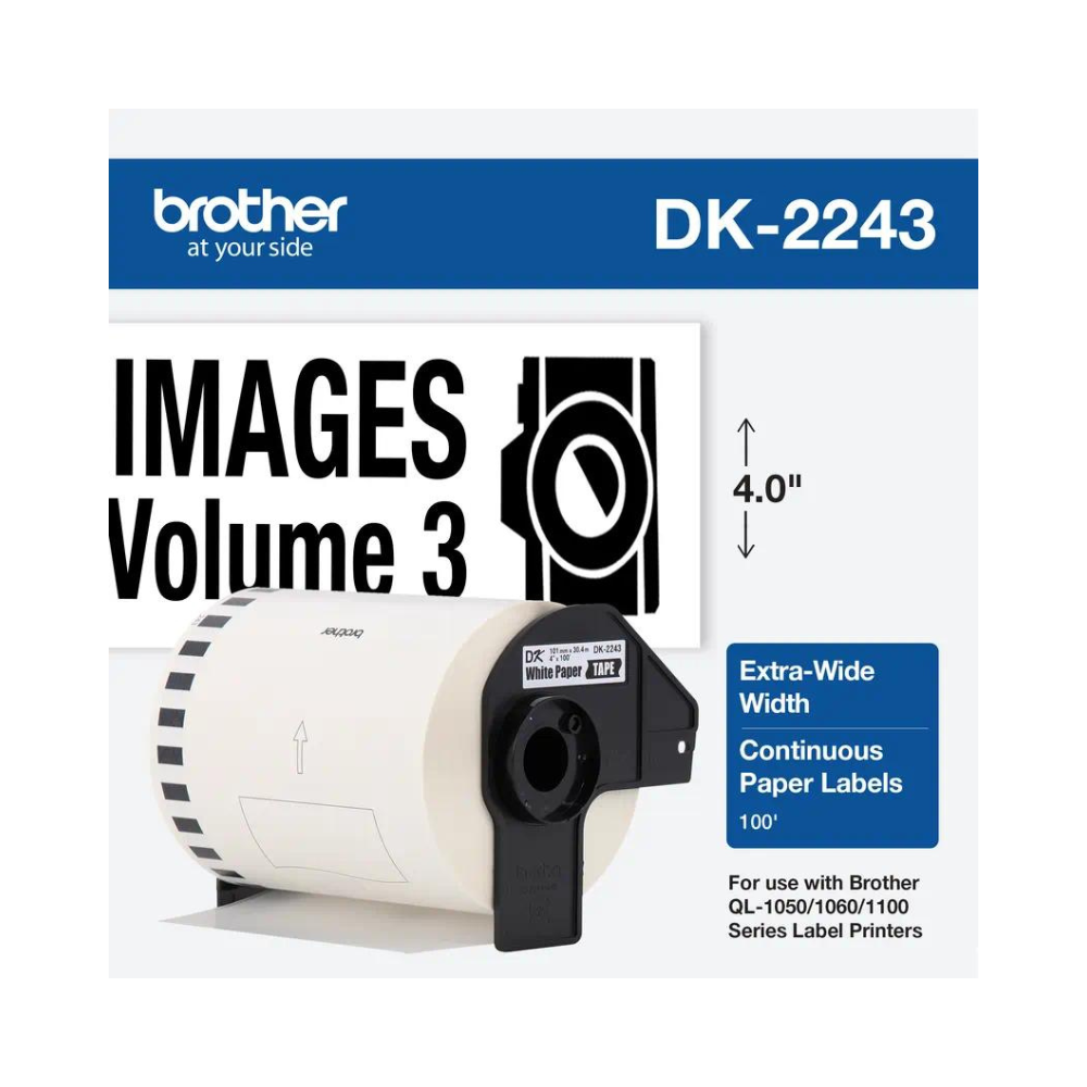 Rollo de Etiqueta Brother DK2243 Continua NB 101mm x 304m DK2243