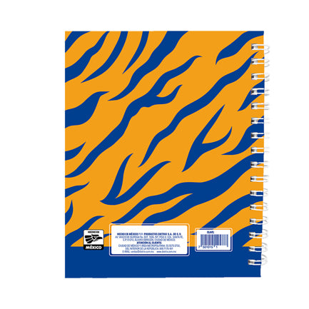 Libreta Dietrix First Class Pasta Dura Doble Arillo 80 Hojas Raya Club Tigres Uanl Modelo De Corazon