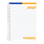 Cuaderno Profesional Dietrix First Class Pasta Dura Doble Arillo 80 Hojas Raya Club Tigres De La Uanl Modelo Felino