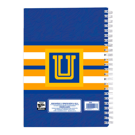 Cuaderno Profesional Dietrix First Class Pasta Dura Doble Arillo 80 Hojas Raya Club Tigres De La Uanl Modelo Uanl