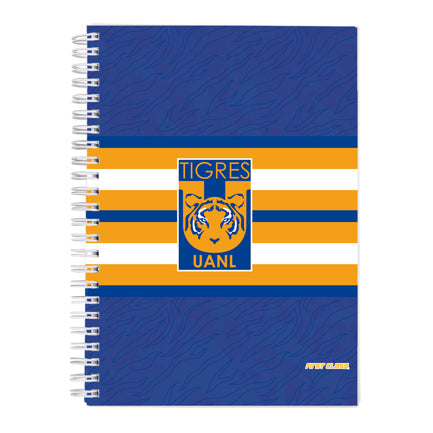 Cuaderno Profesional Dietrix First Class Pasta Dura Doble Arillo 80 Hojas Raya Club Tigres De La Uanl Modelo Uanl