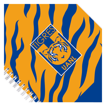 Cuaderno Profesional Dietrix First Class Pasta Dura Doble Arillo 80 Hojas Raya Club Tigres De La Uanl Modelo Corazon