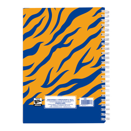 Cuaderno Profesional Dietrix First Class Pasta Dura Doble Arillo 80 Hojas Raya Club Tigres De La Uanl Modelo Corazon