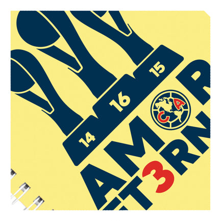 Libreta Dietrix First Class Pasta Dura Doble Arillo 80 Hojas Raya Club America Modelo Amor Eterno