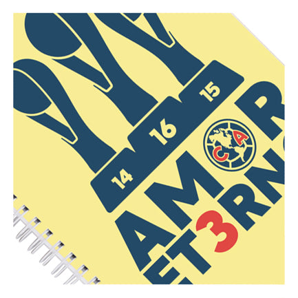 Cuaderno Profesional Dietrix First Class Pasta Dura Doble Arillo 80 Hojas Raya Club America Modelo Amor Eterno