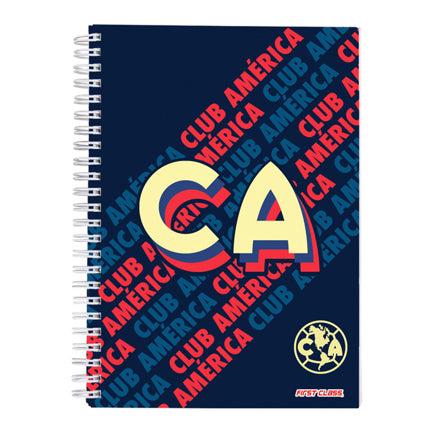 Cuaderno Profesional Dietrix First Class Pasta Dura Doble Arillo 80 Hojas Raya Club America Modelo Ca Azul