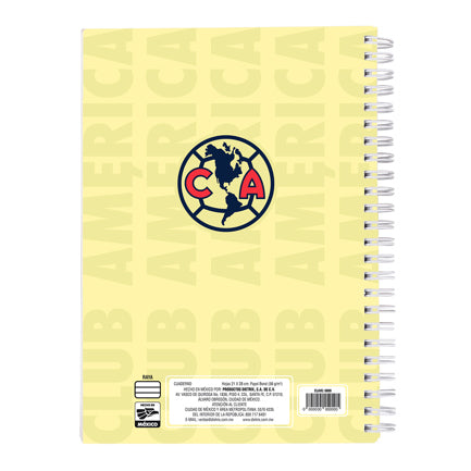 Cuaderno Profesional Dietrix First Class Dura Doble Arillo 80 Hojas Raya Club América Modelo Club America Amarillo