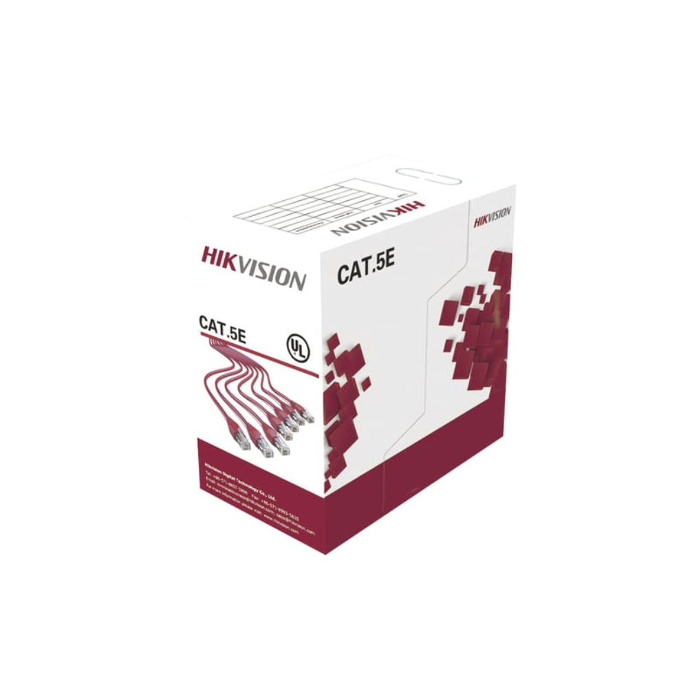 Bobina de Cable UTP 100m Cat5e (24 AWG), Blanco, PVC (CM), Uso Interior, 100% Cobre, para CCTV y Redes de Datos