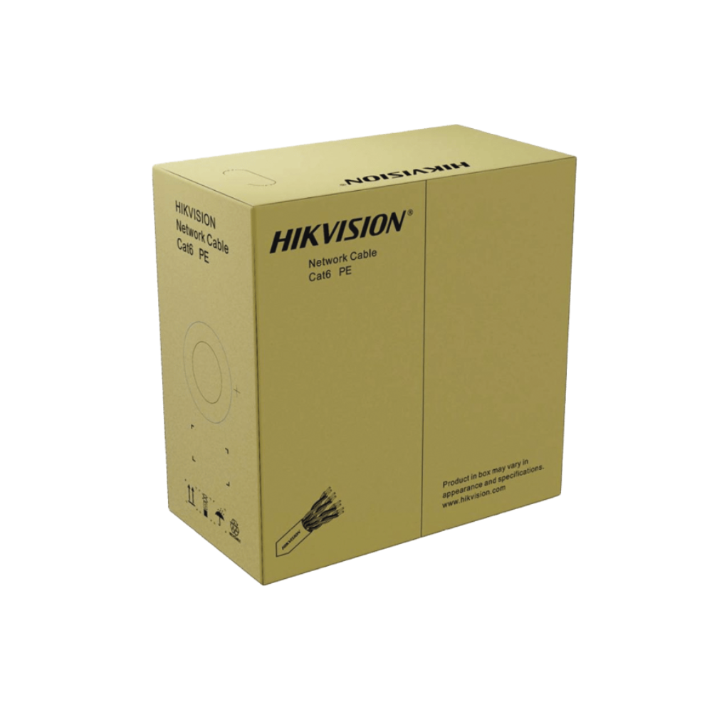 Bobina de Cable UTP 305m Cat6, 24 AWG, Negro, Uso Exterior, Cobre, CCTV y Redes de Datos