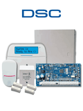 Paquete Serie NEO DSC NEO-LCD-SB con panel HS2032, Teclado Alfanumérico HS2LCDN, Sensor PIR LC100PI y 2 Contactos Magnéticos.