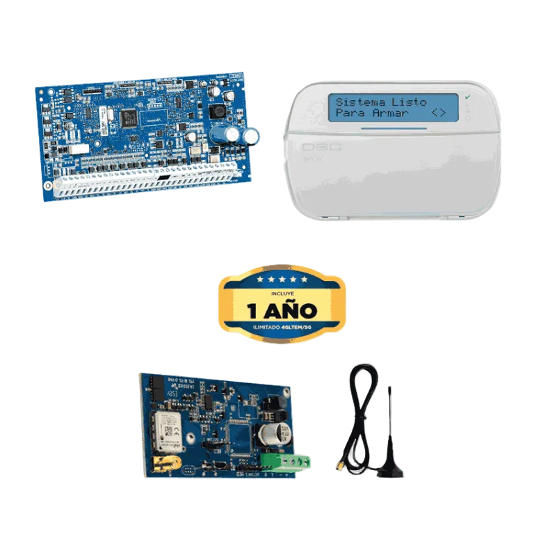 Kit de Actualización DSC Neo - 32 Zonas Máximas · Cableadas | Grado 2 · IP/GSM | Incluye Panel HS2032, Teclado Alfanumérico HS2LCDN y Comunicador LE4050M con 1 Año de Servicio
