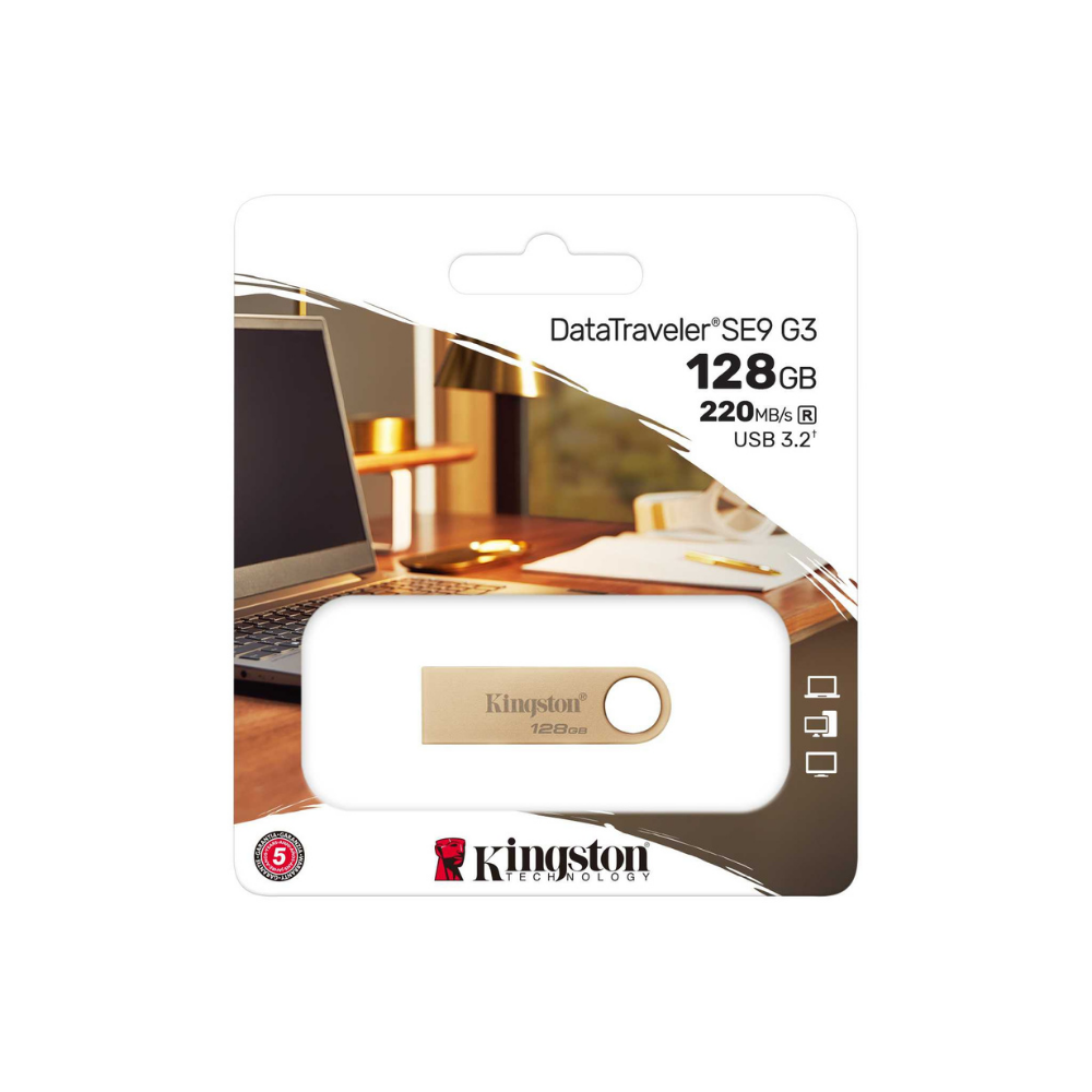 Memoria Flash Kingston 128GB USB 3.2 Gen 1 Metalica Oro (DTSE9G3/128GB)