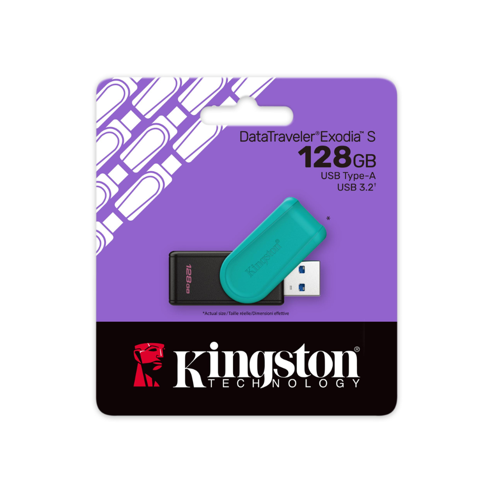 Memoria Kingston 128GB USB 3.2 negro/verde Gen 1 DataTravel Exodia S DTXS/128GB
