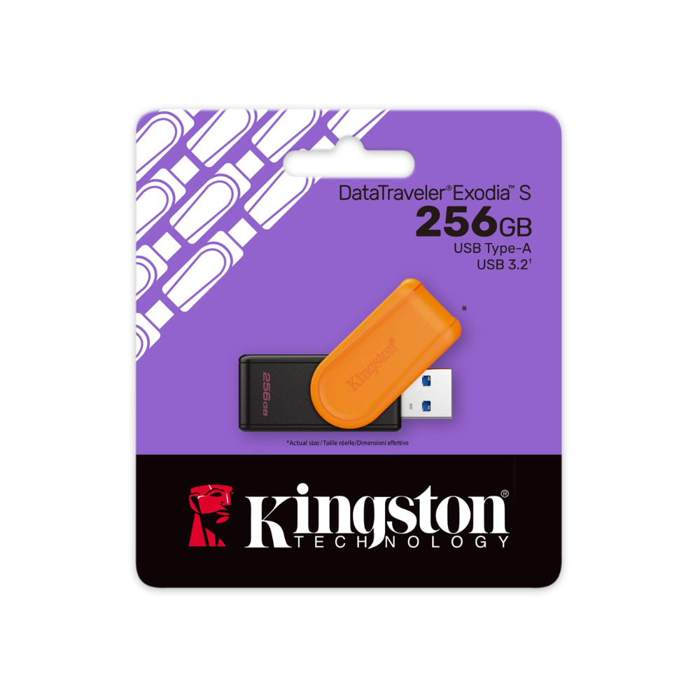 Memoria Kingston 256GB USB 3.2 negro/naranja Gen 1 DataTravel Exodia S DTXS/256GB