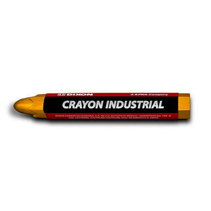 Crayón De Cera Industrial Dixon Amarillo Caja Con 10 Piezas